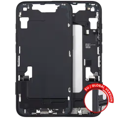 Mid-Frame Housing  W/ Charging Port Flex & Small Parts  For iPhone 16e (EU / Global Version) (Used OEM Pull: Grade A) (Black)