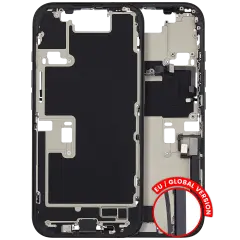 Mid-Frame Housing  W/ Charging Port Flex & Small Parts  For iPhone 16 Pro (EU / Global Version) (Used OEM Pull: Grade A) (Black Titanium)
