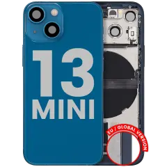 Back Housing W/ Charging Port Flex & Small Parts  For iPhone 13 Mini (EU / Global Version) (Used OEM Pull: Grade B) (Blue)