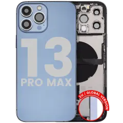 Back Housing W/ Charging Port Flex & Small Parts  For iPhone 13 Pro Max (EU / Global Version) (Used OEM Pull: Grade A) (Sierra Blue)