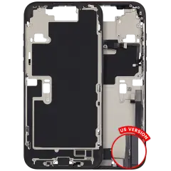 Mid-Frame Housing  W/ Charging Port Flex & Small Parts  For iPhone 16 Pro Max (US Version) (Used OEM Pull: Grade C) (Black Titanium)