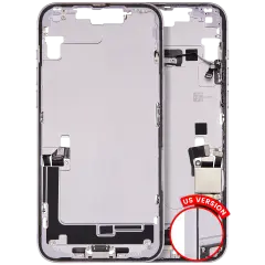 Mid-Frame Housing  W/ Charging Port Flex & Small Parts  For iPhone 14 Plus (US Version) (Used OEM Pull: Grade B) (Purple)