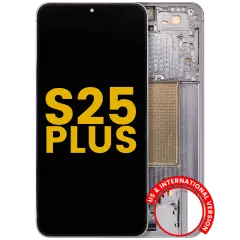 OLED Assembly With Frame For Samsung Galaxy S25 Plus 5G  (US & International Version) (Refurbished) (Silver Shadow)