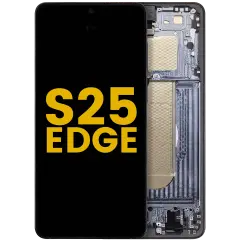 OLED Assembly With Frame For Samsung Galaxy S25 Edge (Refurbished) (Titanium Jetblack)