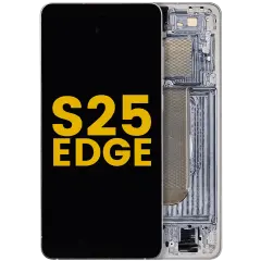 OLED Assembly With Frame For Samsung Galaxy S25 Edge (Refurbished) (Titanium Silver)