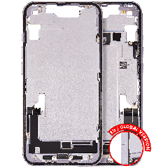 Mid-Frame Housing  W/ Charging Port Flex & Small Parts  For iPhone 14 (EU / Global Version) (Used OEM Pull: Grade A) (Purple)