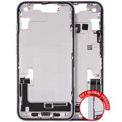 Mid-Frame Housing  W/ Charging Port Flex & Small Parts  For iPhone 14 (EU / Global Version) (Used OEM Pull: Grade C) (Purple)