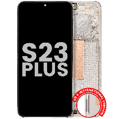 OLED Assembly With Frame For Samsung Galaxy S23 Plus 5G (US & International) (Used OEM Pull: Grade B/C) (Cream)