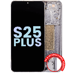 OLED Assembly With Frame For Samsung Galaxy S25 Plus 5G (US & International Version) (Service Pack) (Silver Shadow)