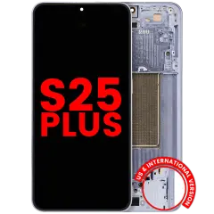 OLED Assembly With Frame For Samsung Galaxy S25 Plus 5G  (US & International Version) (Aftermarket Plus) (Icy Blue)