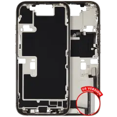 Mid-Frame Housing  W/ Charging Port Flex & Small Parts  For iPhone 16 Pro (US Version) (Used OEM Pull: Grade C) (Natural Titanium)
