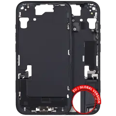 Mid-Frame Housing W/ Charging Port Flex & Small Parts For iPhone 15 (EU / Global Version) (Used OEM Pull: Grade A) (Black)