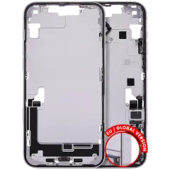 Mid-Frame Housing  W/ Charging Port Flex & Small Parts  For iPhone 14 Plus (EU / Global Version) (Used OEM Pull: Grade C) (Purple)
