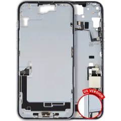Mid-Frame Housing  W/ Charging Port Flex & Small Parts  For iPhone 15 Plus (US Version) (Used OEM Pull: Grade B) (Blue)