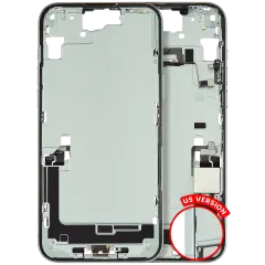 Mid-Frame Housing  W/ Charging Port Flex & Small Parts  For iPhone 15 Plus (US Version) (Used OEM Pull: Grade B) (Green)