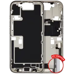 Mid-Frame Housing W/ Charging Port Flex & Small Parts For iPhone 16 Pro (US Version) (Used OEM Pull: Grade C) (White Titanium)