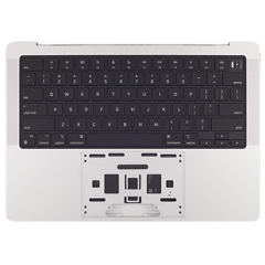 Top Case with Battery and Keyboard For MacBook Pro 14" A2442 (2021) (ISO Czech) (Genuine OEM) (Silver)