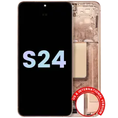 OLED Assembly With Frame For Samsung Galaxy S24 5G (US & International Version) (Service Pack) (Sandstone Orange)