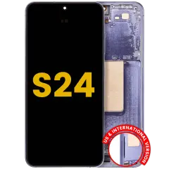 OLED Assembly With Frame For Samsung Galaxy S24 5G (US & International Version) (Refurbished) (Cobalt Violet)