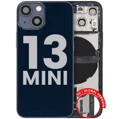 Back Housing W/ Charging Port Flex & Small Parts  For iPhone 13 Mini (EU / Global Version) (Used OEM Pull: Grade B) (Midnight)