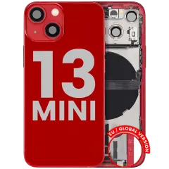 Back Housing W/ Charging Port Flex & Small Parts  For iPhone 13 Mini (EU / Global Version) (Used OEM Pull: Grade B) (Red)
