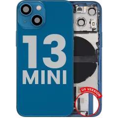 Back Housing W/ Charging Port Flex & Small Parts For iPhone 13 Mini (US Version) (Used OEM Pull: Grade C) (Blue)