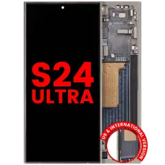 OLED Assembly With Frame For Samsung Galaxy S24 Ultra (US & International Version) (Aftermarket Plus) (Titanium Gray)