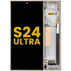 OLED Assembly With Frame For Samsung Galaxy S24 Ultra (Refurbished) (Titanium Yellow)