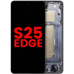 OLED Assembly With Frame For Samsung Galaxy S25 Edge (US & International Version) (Aftermarket Plus) (Titanium Jetblack)