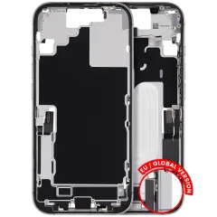 Mid-Frame Housing W/ Charging Port Flex & Small Parts  For iPhone 17 (EU / Global Version) (Used OEM Pull: Grade A) (White)