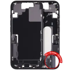 Mid-Frame Housing W/ Charging Port Flex & Small Parts  For iPhone 17 (EU / Global Version) (Used OEM Pull: Grade A) (Black)