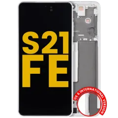 OLED Assembly With Frame For Samsung Galaxy S21 FE 5G (US & International) (Refurbished) (White)