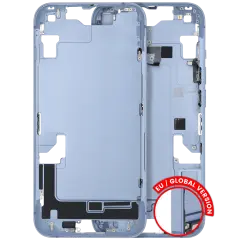 Mid-Frame Housing  W/ Small Parts For iPhone 14 (EU / Global Version) (Used OEM Pull: Grade C) (Blue)