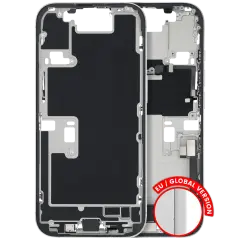 Mid-Frame Housing W/ Charging Port Flex & Small Parts For iPhone 16 Pro (EU / Global Version) (Used OEM Pull: Grade C) (White Titanium)