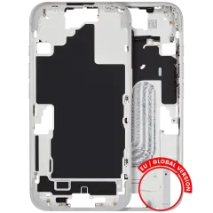 Mid-Frame Housing W/ Small Parts For iPhone 16 (EU / Global Version) (Used OEM Pull: Grade C) (White)