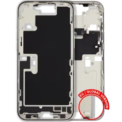 Mid-Frame Housing W/ Small Parts For iPhone 16 Pro Max (EU / Global Version) (Used OEM Pull: Grade C) (White Titanium)