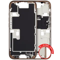 Mid-Frame Housing W/ Small Parts For iPhone 16 Pro (EU / Global Version) (Used OEM Pull: Grade C) (Desert Titanium)
