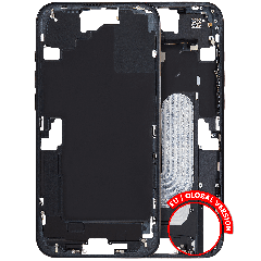 Mid-Frame Housing W/ Small Parts For iPhone 16 Plus (EU / Global Version) (Used OEM Pull: Grade C) (Black)
