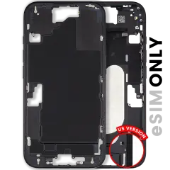Mid-Frame Housing W/ Small Parts For iPhone 16 (US Version) (Used OEM Pull: Grade C) (Black)