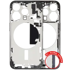 Mid-Frame Housing  W/ Small Parts For iPhone 15 Pro (EU / Global Version) (Used OEM Pull: Grade C) (Black Titanium)