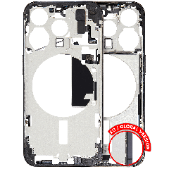 Mid-Frame Housing  W/ Small Parts For iPhone 15 Pro (EU / Global Version) (Used OEM Pull: Grade A) (Black Titanium)