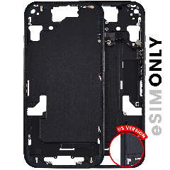 Mid-Frame Housing  W/ Small Parts For iPhone 15 (US Version) (Used OEM Pull: Grade A) (Black)