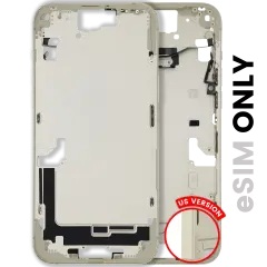 Mid-Frame Housing  W/ Small Parts For iPhone 15 Plus (US Version) (Used OEM Pull: Grade B) (Yellow)