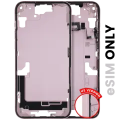 Mid-Frame Housing W/ Small Parts For iPhone 15 Plus (US Version) (Used OEM Pull: Grade A) (Pink)