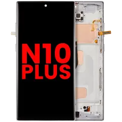 LCD Assembly With Frame (Without Finger Print Sensor) For Samsung Galaxy Note 10 Plus (Aftermarket Plus: Incell) (Aura White)
