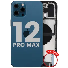 Back Housing W/ Charging Port Flex & Small Parts  For iPhone 12 Pro Max (US Version) (Used OEM Pull: Grade B) (Pacific Blue)