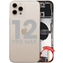 Back Housing W/ Charging Port Flex & Small Parts  For iPhone 12 Pro Max (US Version) (Used OEM Pull: Grade A) (Gold)