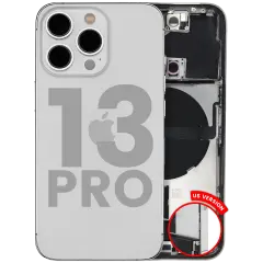 Back Housing W/ Charging Port Flex & Small Parts  For iPhone 13 Pro (US Version) (Used OEM Pull: Grade A) (Silver)