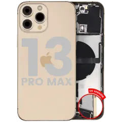 Back Housing W/ Charging Port Flex & Small Parts  For iPhone 13 Pro Max (US Version) (Used OEM Pull: Grade A) (Gold)