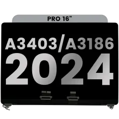 Complete LCD Display Assembly For MacBook Pro 16" (A3403 / A3186 Late 2024) (Used OEM Pull: Grade B) (Space Black)